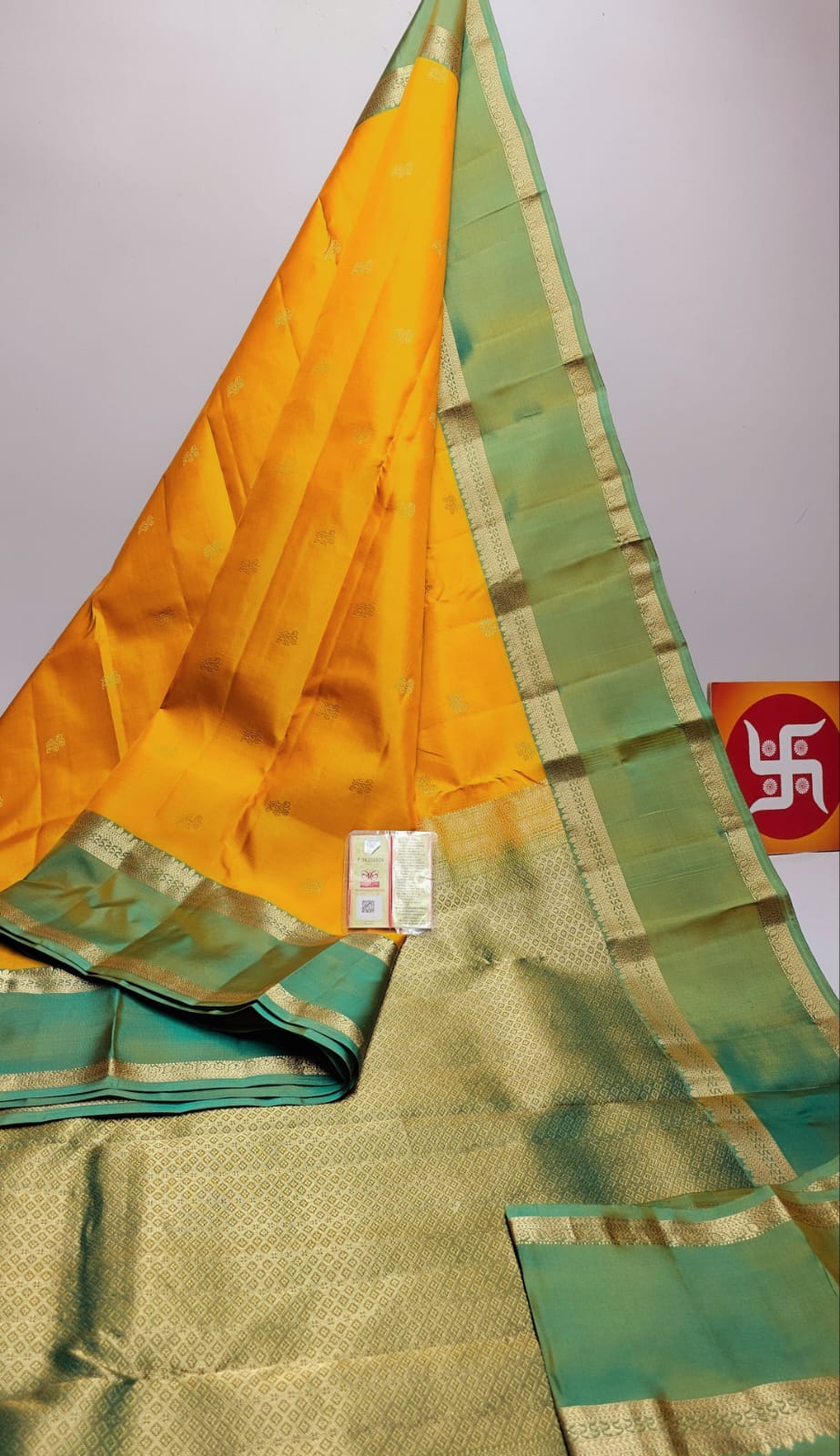 Steel Grey with Dark Brown Border Pure Handloom Double Wrap Kanchipuram Silk Saree